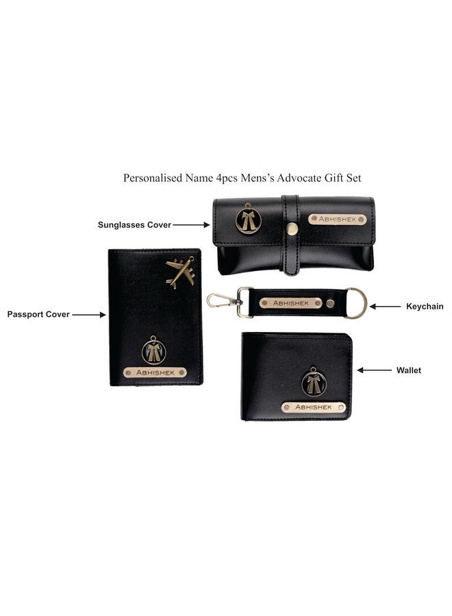 AICA Personalised Name Advocate Adv Leather Wallet Gift Set for Men (Black) - Image 3