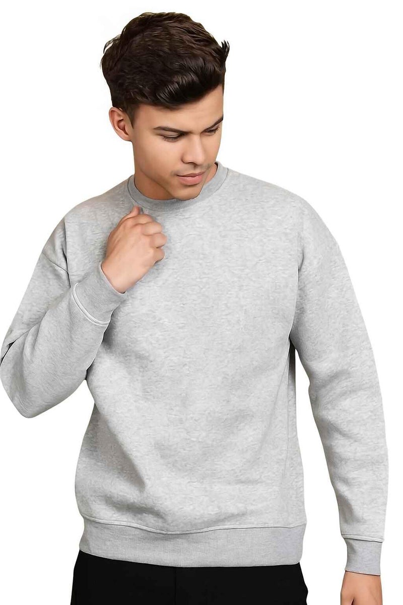 FYLTR Men's Solid Sweatshirt | Regular Fit | Casual Winter Sweatshirt for Men | Grey | M - Image 1