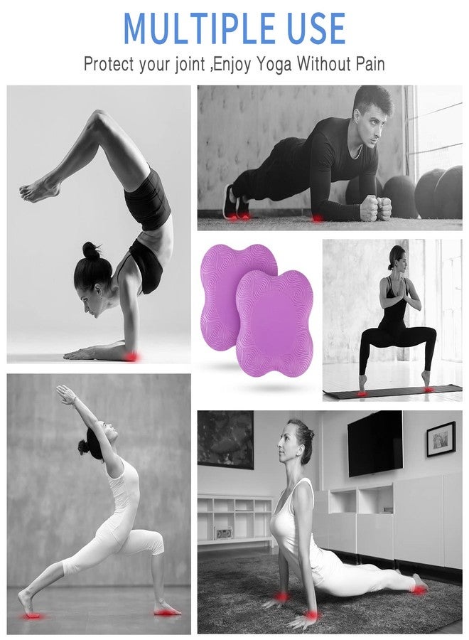 Hungdao 6 Pcs Knee Pads for Yoga Extra Thick Yoga Wrist Pad Anti Slip Pilates Support Cushion for Men Women Knee Elbow Wrist Hand Exercise Meditation Workout Floor Travel(Blue, Purple, Black) - Image 4