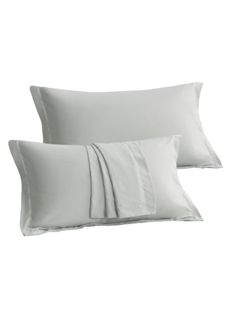 Microfiber Pillowcases 2-Pcs Soft Pillow Cover (50 x 75 CM) With Envelope Closure (Without Pillow Insert),Santa Grey