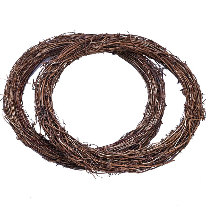 Byher Grapevine Wreath, 2 PCS 12 Inch Natural Vine Wreath for Crafts (Wreath Frame) - Image 2