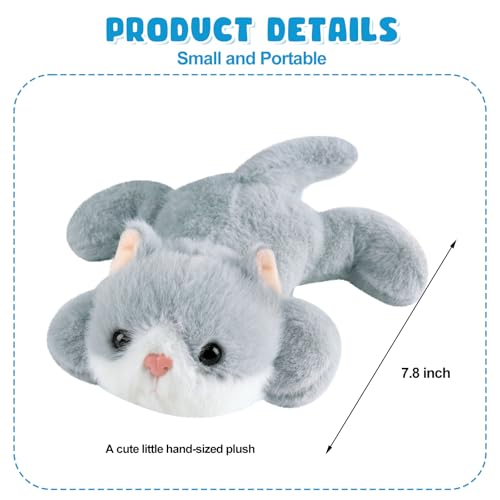 Ditucu Cute PalmSized Cat Stuffed Animal Soft Capibara Plush Doll Small Kitten Plushies Toys Gifts for Kids Grey 78 inch - Image 5