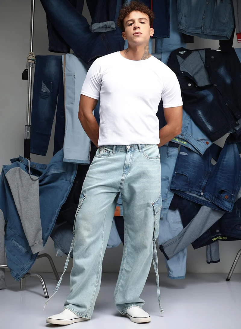 كامبوس سوترا Men's Light Blue Baggy Utility Denim Jeans