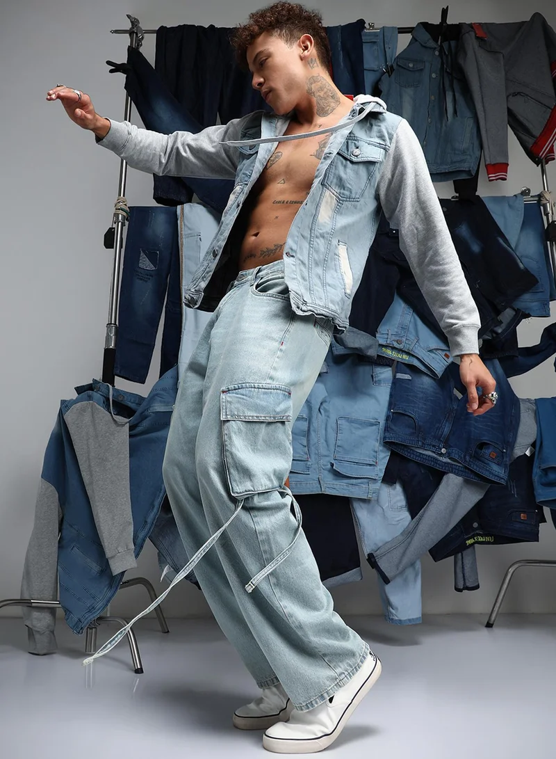 كامبوس سوترا Men's Light Blue Baggy Utility Denim Jeans