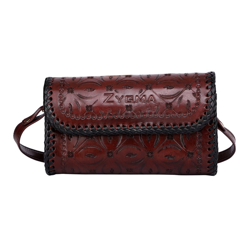 zygma Pure Leather Crossbody Bag: Handmade & Stylish Sling for Women - Ideal Gift for Women, Sister, Mom, Friend (Small_Dark Brown) - Image 3