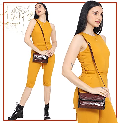 zygma Pure Leather Crossbody Bag: Handmade & Stylish Sling for Women - Ideal Gift for Women, Sister, Mom, Friend (Small_Dark Brown) - Image 2