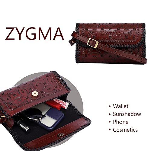 zygma Pure Leather Crossbody Bag: Handmade & Stylish Sling for Women - Ideal Gift for Women, Sister, Mom, Friend (Small_Dark Brown) - Image 4