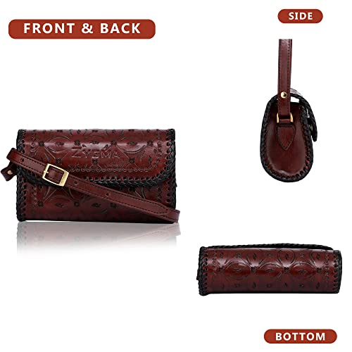 zygma Pure Leather Crossbody Bag: Handmade & Stylish Sling for Women - Ideal Gift for Women, Sister, Mom, Friend (Small_Dark Brown) - Image 5