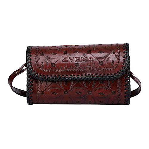 zygma Pure Leather Crossbody Bag: Handmade & Stylish Sling for Women - Ideal Gift for Women, Sister, Mom, Friend (Small_Dark Brown) - Image 1