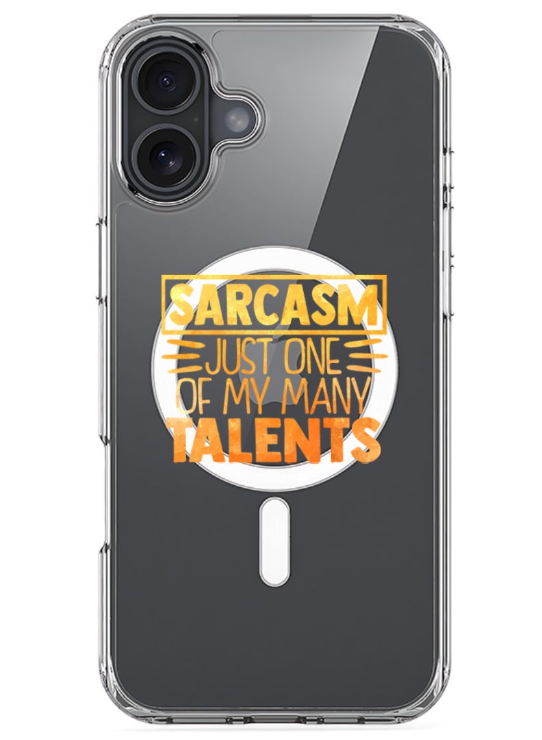 Theodor iPhone 16 Magsafe Magnetic Case Compatible with Wireless Charging, Shockproof Phone Bumper Cover - Sarcasm just one of my many talents - Image 1