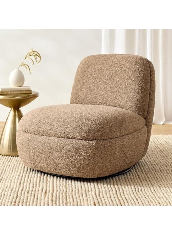 بوبينز هوم كرسي أريكة فردي كسول من بوبينز هوم بتصميم مريح لغرف المعيشة الحديثة (بني) - Image 1