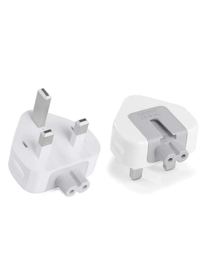 2 باك محول طاقة بريطاني برأس بطّة بثلاثة أسنان مزود بصمامات لشواحن MacBook وiPhone/iPod ومتوافق مع Mag-Safe وMag-Safe 2 - Image 1