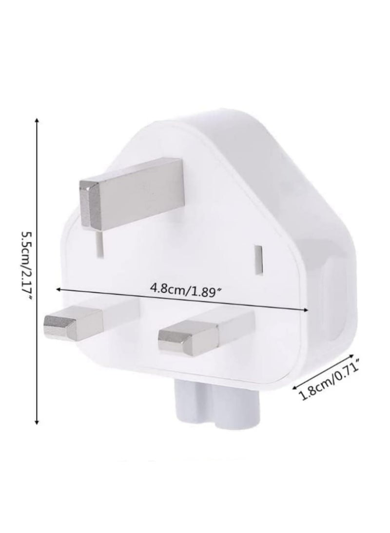 2 باك محول طاقة بريطاني برأس بطّة بثلاثة أسنان مزود بصمامات لشواحن MacBook وiPhone/iPod ومتوافق مع Mag-Safe وMag-Safe 2 - Image 2
