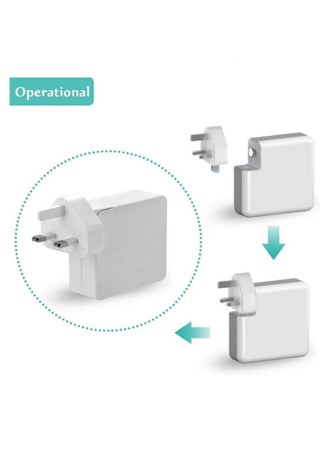 2 باك محول طاقة بريطاني برأس بطّة بثلاثة أسنان مزود بصمامات لشواحن MacBook وiPhone/iPod ومتوافق مع Mag-Safe وMag-Safe 2 - Image 4