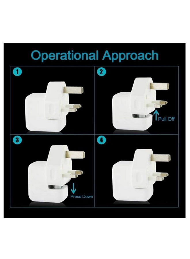 2 باك محول طاقة بريطاني برأس بطّة بثلاثة أسنان مزود بصمامات لشواحن MacBook وiPhone/iPod ومتوافق مع Mag-Safe وMag-Safe 2 - Image 5