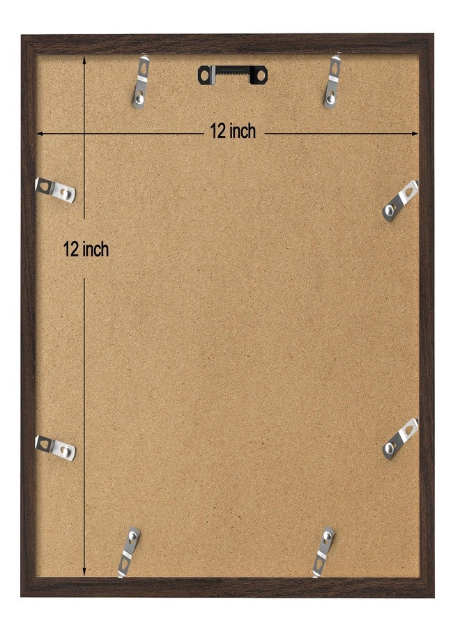 eletecpro 12x12 Picture Frames Set of 9 with Mat for 8x8 Photos or without Mat for 12x12, Square Gallery Wall Decor Collage for Picture Display, Walnut Brown Frame Set for Wall Hanging - Image 4