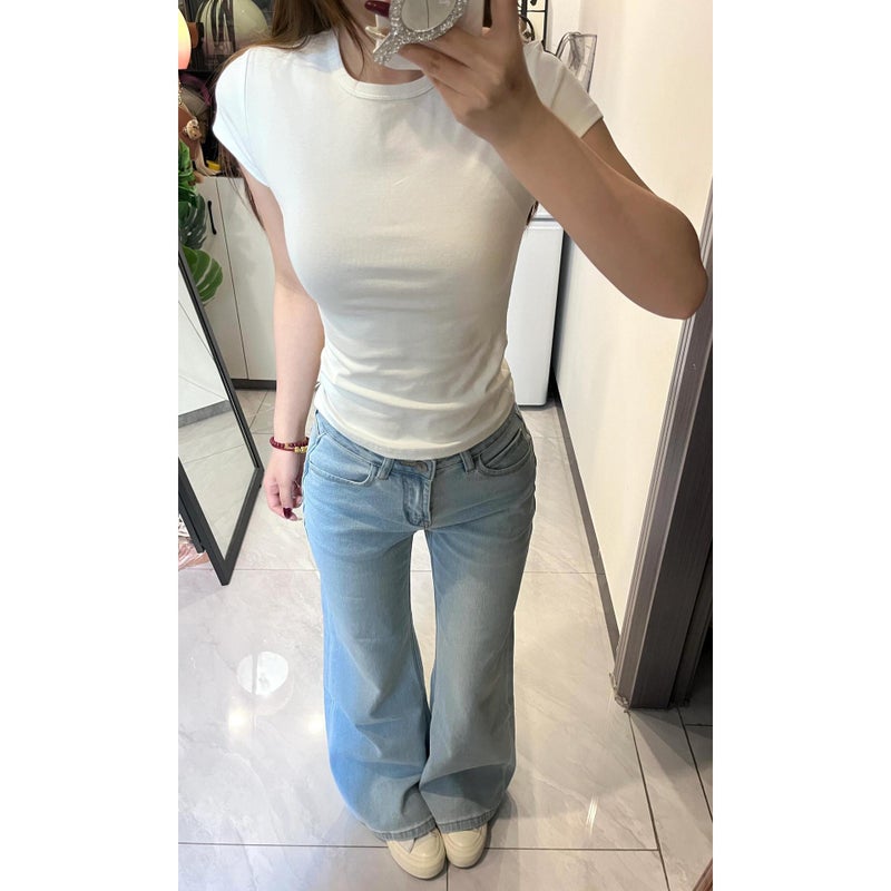2025 High-Waisted Slimming And Height-Enhancing Loose Straight-Leg Drape Floor-Length Bell-Bottom Pants For Pear-Shaped Body - Image 3