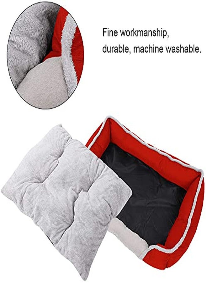 KOZI PET Soft Dog Bed Pet Sleeping Cushion Dogs & Cats House Warm Sofa Basket for Small, Medium and Large Pets, Durable (Small-Red) - Image 2