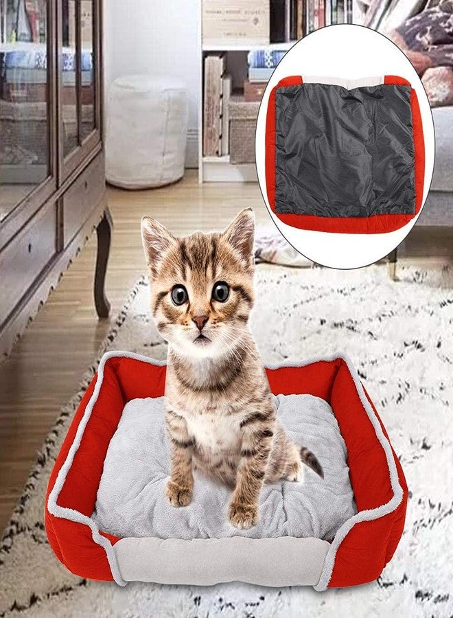 KOZI PET Soft Dog Bed Pet Sleeping Cushion Dogs & Cats House Warm Sofa Basket for Small, Medium and Large Pets, Durable (Small-Red) - Image 4