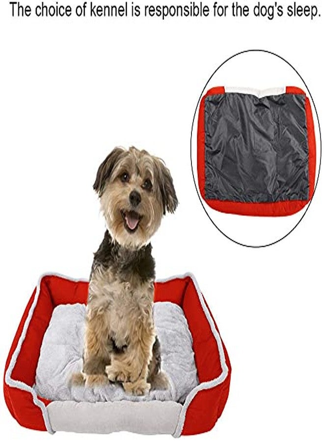 KOZI PET Soft Dog Bed Pet Sleeping Cushion Dogs & Cats House Warm Sofa Basket for Small, Medium and Large Pets, Durable (Small-Red) - Image 5