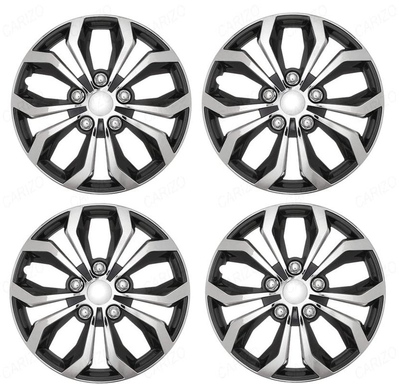 CARIZO® - Hotwheelz 13 Inch Wheel Cover | Wheel Cap | Black & Silver | Pack of 4 | Compatible with Maruti Alto K10 (Type-II) 2014-2018 - Image 1