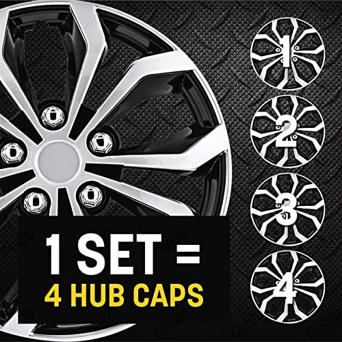 CARIZO® - Hotwheelz 13 Inch Wheel Cover | Wheel Cap | Black & Silver | Pack of 4 | Compatible with Maruti Alto K10 (Type-II) 2014-2018 - Image 4