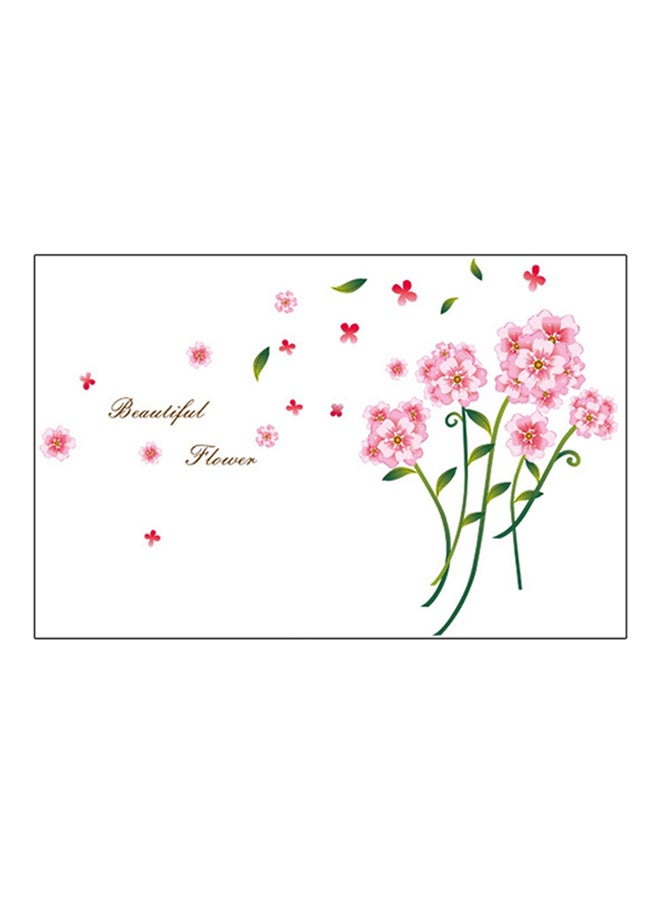 كياوكاي ملصق جدار بتصميم نقشة الزهور وردي/ أخضر 150x95سم - Image 1