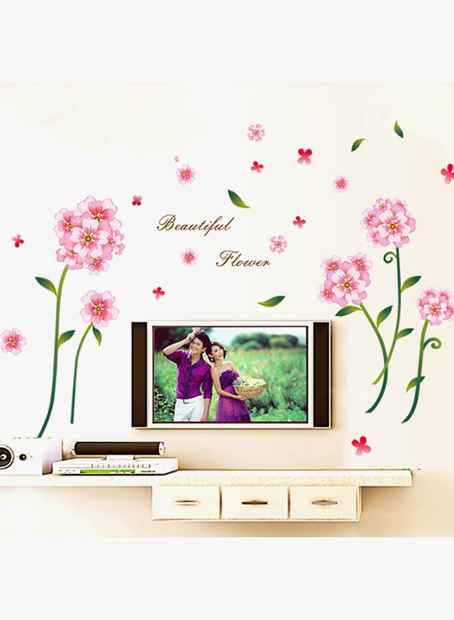 كياوكاي ملصق جدار بتصميم نقشة الزهور وردي/ أخضر 150x95سم - Image 3