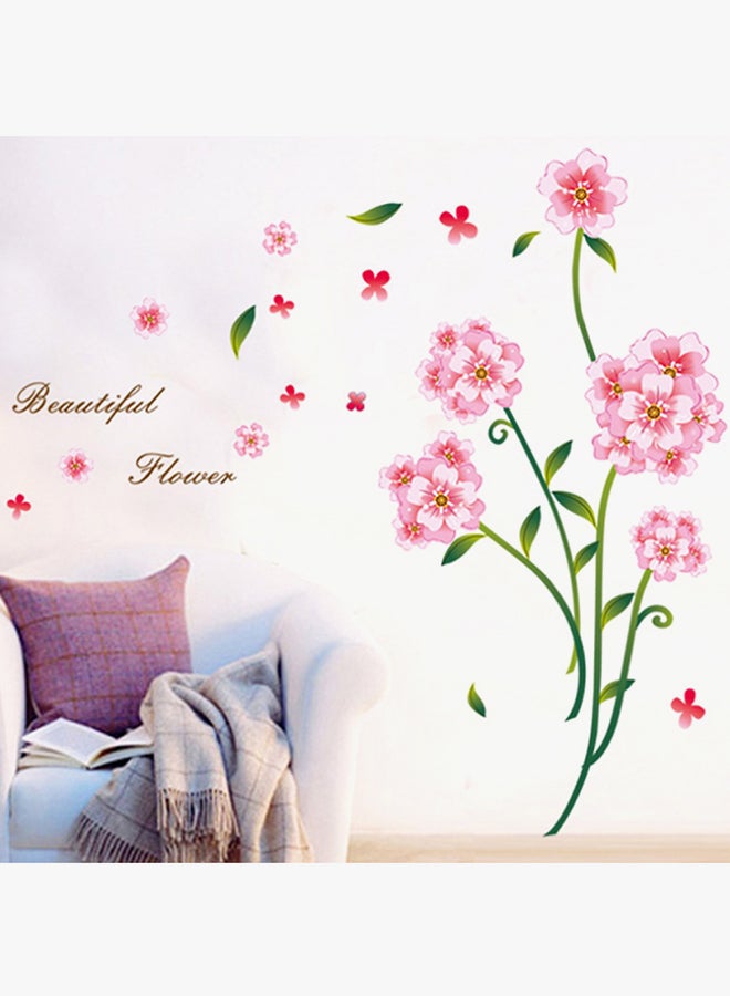 كياوكاي ملصق جدار بتصميم نقشة الزهور وردي/ أخضر 150x95سم - Image 4