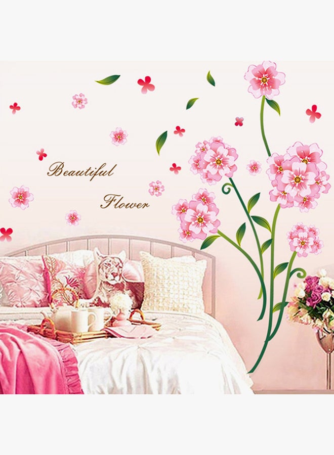 كياوكاي ملصق جدار بتصميم نقشة الزهور وردي/ أخضر 150x95سم - Image 2