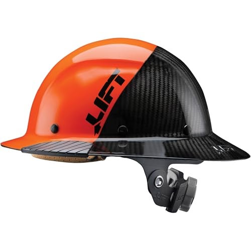 LIFT SAFETY Dax Carbon Fiber Full Brim Hard Hat | Reinforced Shell | All-Day Comfort | Expanded Coverage | Orange/Black - Image 3