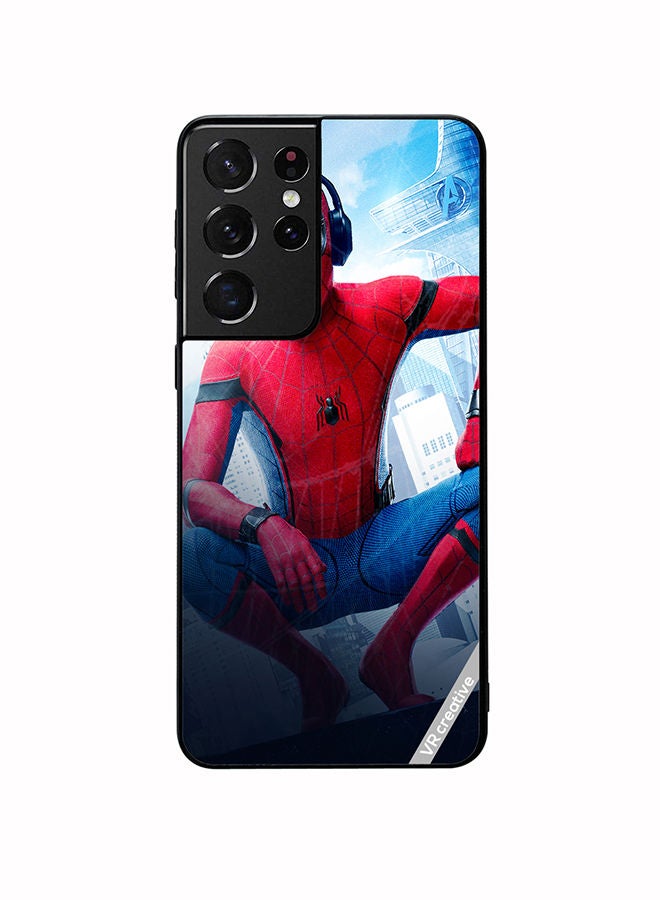 VR CREATIVE Protective Case Cover For Samsung Galaxy S21 Ultra 5G Spiderman Design Multicolour - Image 1