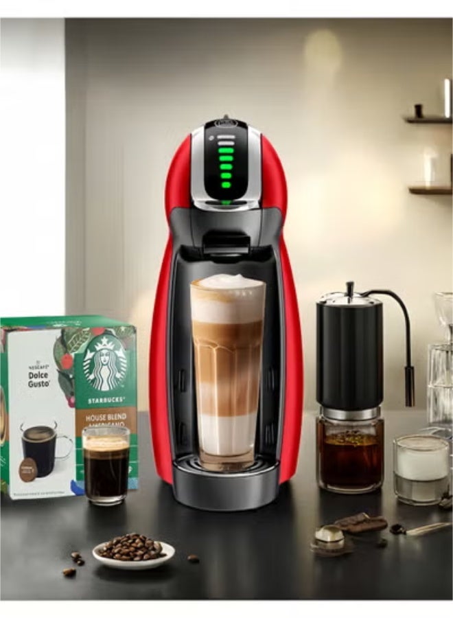 دولسي قوستو Dolce gusto آلة قهوة كبسولة أوتوماتيكية بالكامل، طراز 9771r، 1600W، جينيو البطريق (أحمر) - Image 3