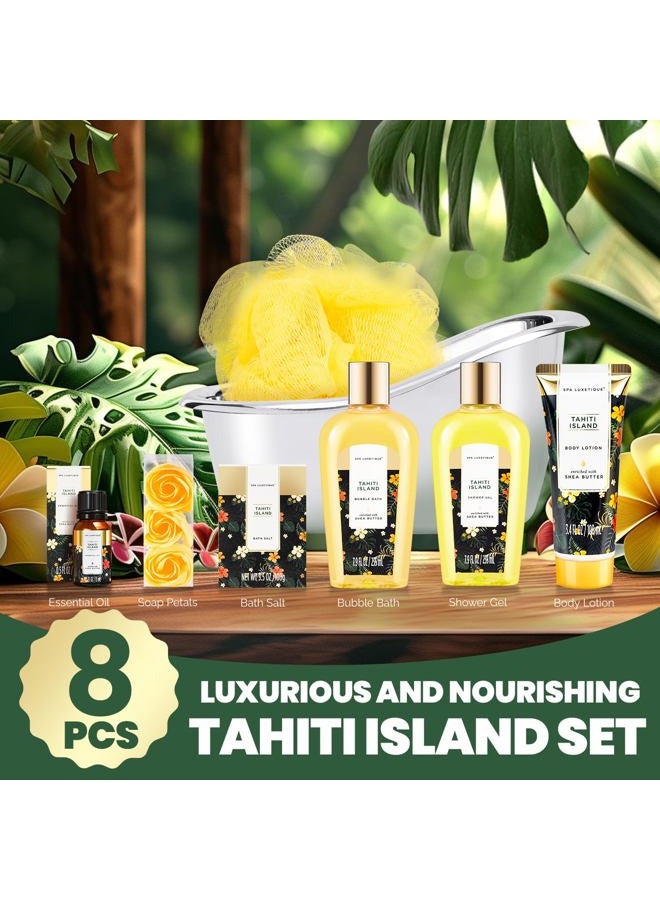 spa luxetique Spa Gifts Set, Spa Luxetique Spa Gift Baskets for Women, 8pcs Bath Set Includes Body Lotion, Bubble Bath, Bath Salt, Essential Oil - Image 2