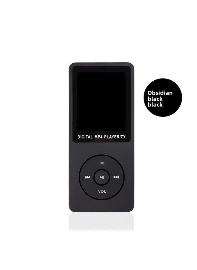 MP4 Portable And Listening Student 1.8inch Card MP3 Bluetooth With External Sound MP3 Music Player ZY418-Body Color:Black-Memory Capacity:Bluetooth External Card Version + Data Cable + Headphone Cable + Packaging Box - Image 1