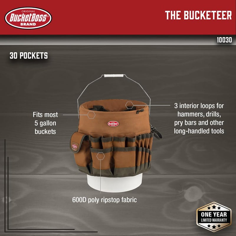 Bucket Boss باكت بوس - منظم أدوات دلو باكتير باللون البني، 10030 - Image 2
