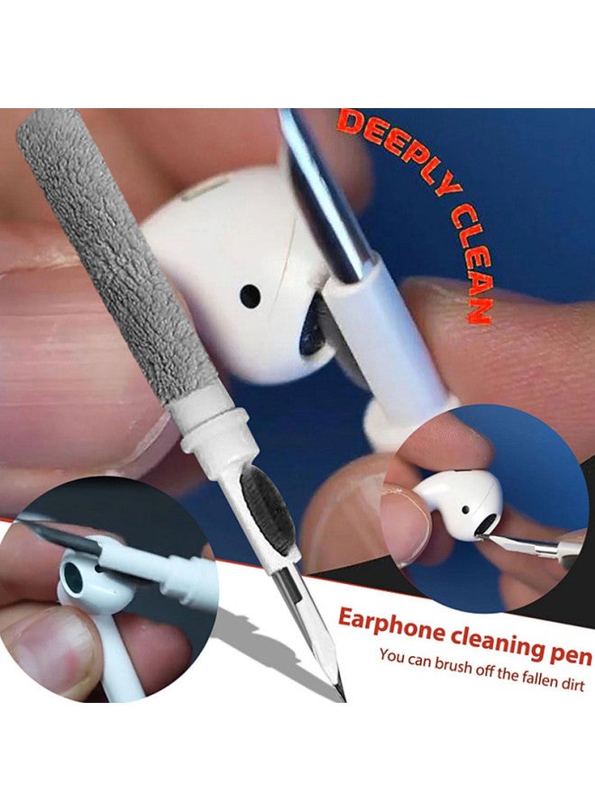 Bluetooth Headset Cleaning Pen Dust Cleaner Computer Keyboard Cleaning Set-Color:1st Generation White (pearl Bag)