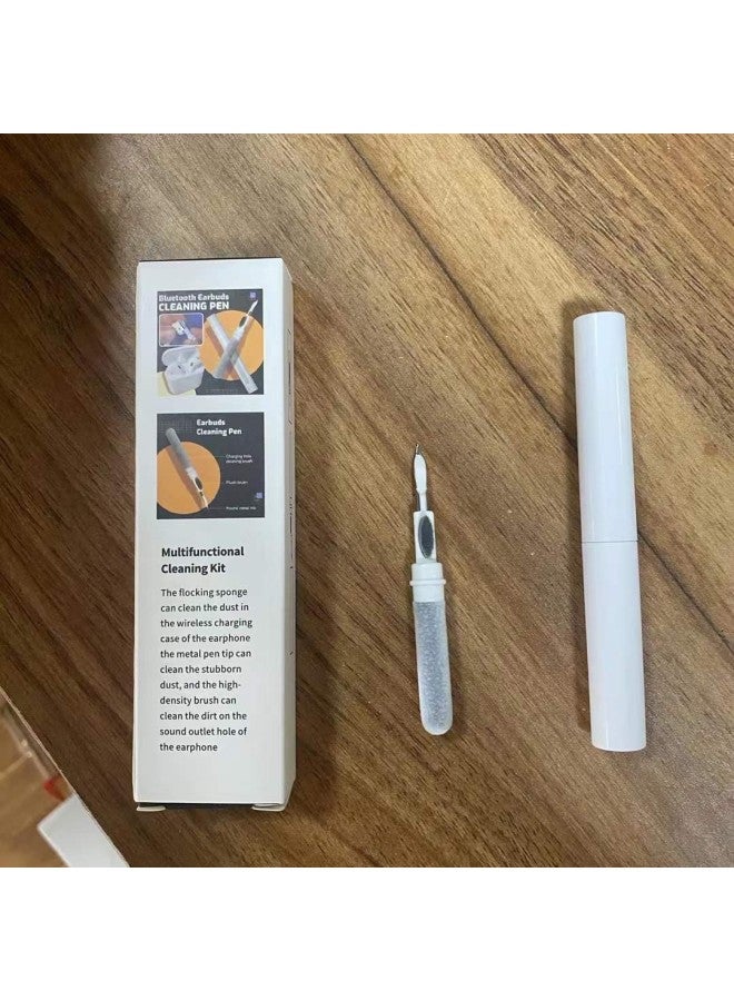 Bluetooth Headset Cleaning Pen Dust Cleaner Computer Keyboard Cleaning Set-Color:1st Generation White (pearl Bag)