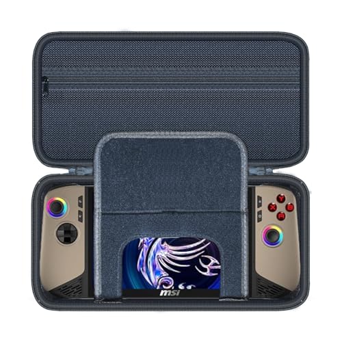 Wanaiha Hard Case for MSI Claw 8 AI+ / Lenovo Legion Go S Gaming Console, Black, Compatible with MSI Claw 8 AI+, Lenovo Legion Go S, EVA Shell, Zipper Closure, Hand Strap Handle - Image 1