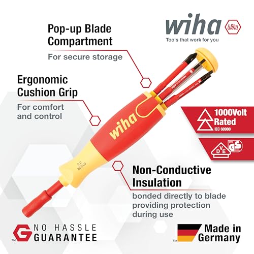 Wiha 28393 7 Piece Insulated SlimLine Ultra-Driver Blade Set Slotted, Phillips - Image 2