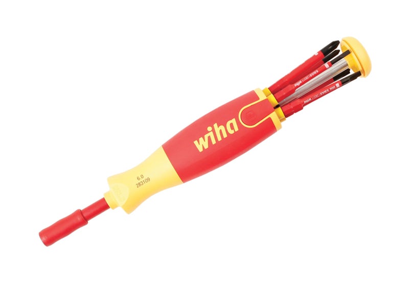 Wiha 28393 7 Piece Insulated SlimLine Ultra-Driver Blade Set Slotted, Phillips - Image 1