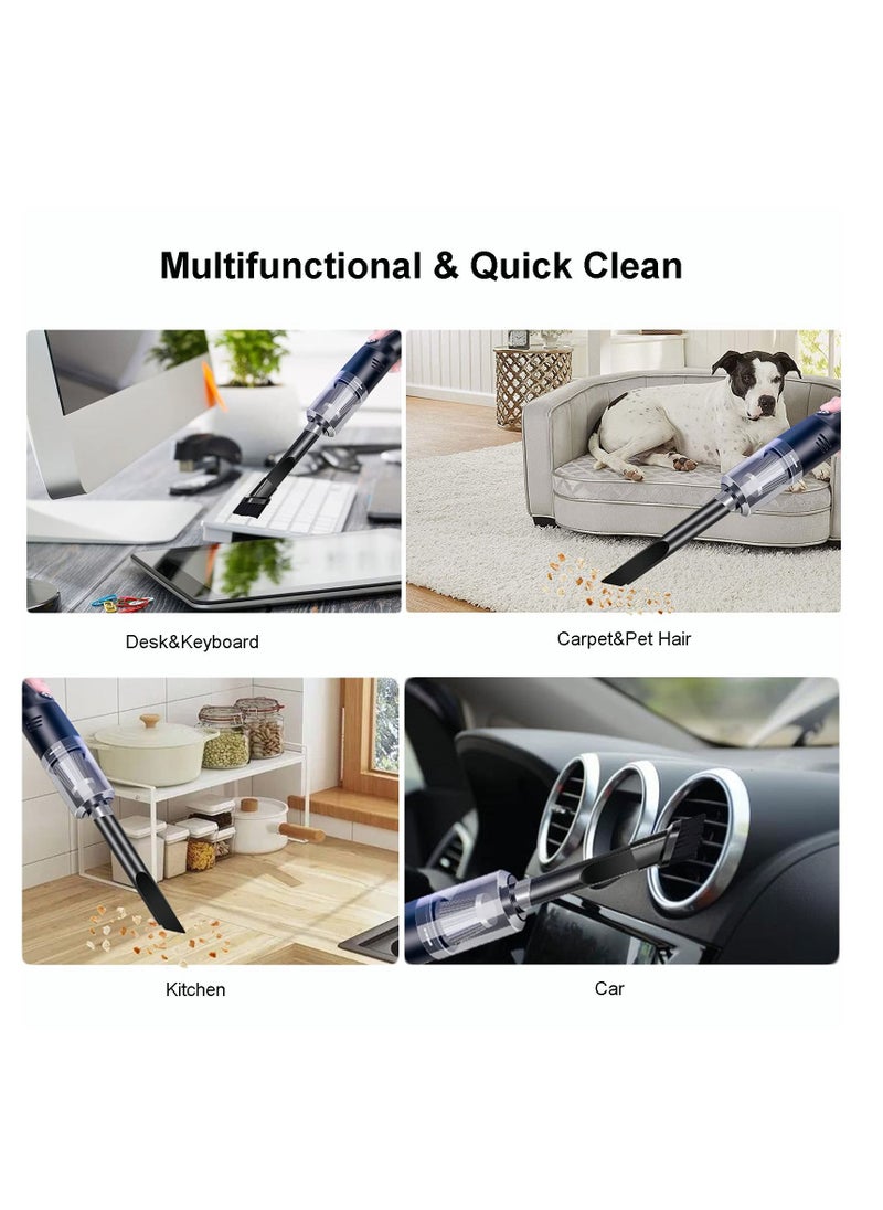 SYOSI - Portable Mini Car Vacuum Cleaner High Power Cordless(400g),Handheld Vacuum Cordless,Hand Vacuum Cordless Rechargeable,Handheld Vacuum Cleaner for Car/Desk V06 - Image 1