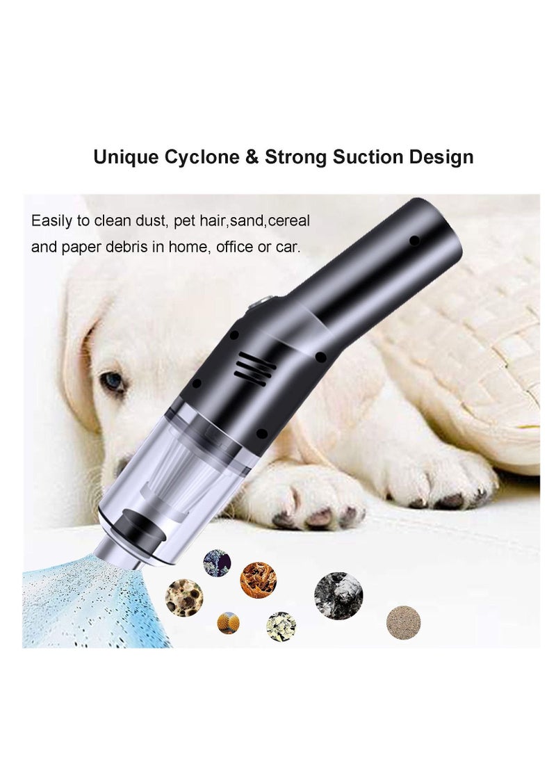 SYOSI - Portable Mini Car Vacuum Cleaner High Power Cordless(400g),Handheld Vacuum Cordless,Hand Vacuum Cordless Rechargeable,Handheld Vacuum Cleaner for Car/Desk V06 - Image 1