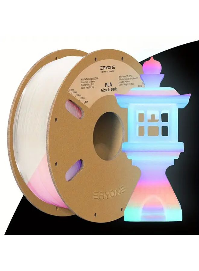 ERYONE 1kg Glow In The Dark PLA Filament 1.75mm Blue 3D Printer Spool - Image 1