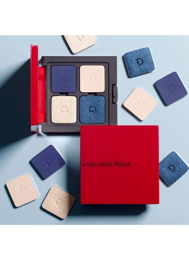 Diego dalla Palma - Customizable Eyeshadow Palette Practical And Functional Magnetic Compact Includes A Mirror 4 Slots For Replaceable Eyeshadows Comes In Iconic Red Color Refill System 1 Pc - Image 1