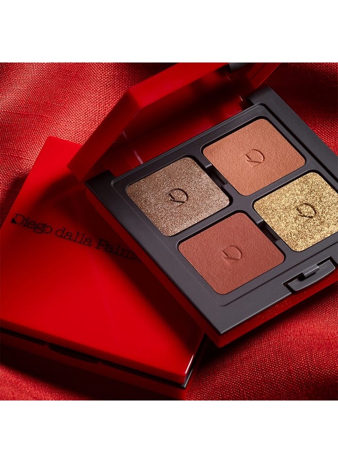 Diego dalla Palma - Customizable Eyeshadow Palette Practical And Functional Magnetic Compact Includes A Mirror 4 Slots For Replaceable Eyeshadows Comes In Iconic Red Color Refill System 1 Pc - Image 1