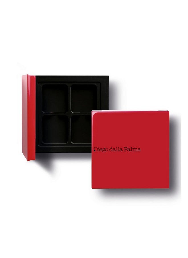 Diego dalla Palma - Customizable Eyeshadow Palette Practical And Functional Magnetic Compact Includes A Mirror 4 Slots For Replaceable Eyeshadows Comes In Iconic Red Color Refill System 1 Pc - Image 1