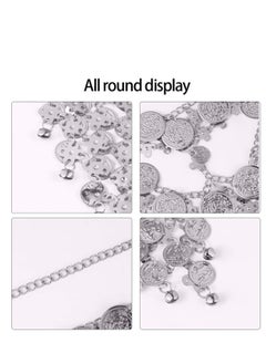 Excefore Lady Face Veil Belly Dance Jewelry Coin Face Veil Chain for Cosplay Dance Play Accessories  - Image 3