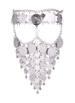 Excefore Lady Face Veil Belly Dance Jewelry Coin Face Veil Chain for Cosplay Dance Play Accessories  - Image 1