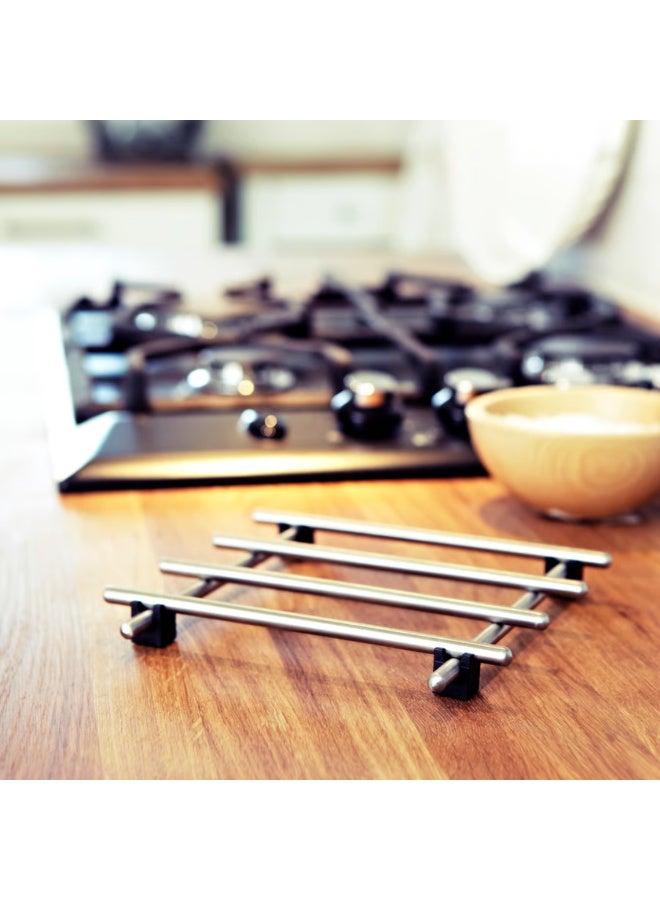 Stainless Steel Trivet Pot Stand, Heat Resistant Kitchen Hot Pot Holder with Non-Slip Protective Feet, Cookware Rack Kitchen Accessories, Table and Countertop Protector - Image 3